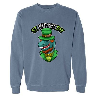 ST Patrex Day Funny Dinosaur Patrick Gift Garment-Dyed Sweatshirt