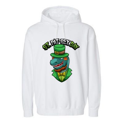 ST Patrex Day Funny Dinosaur Patrick Gift Garment-Dyed Fleece Hoodie