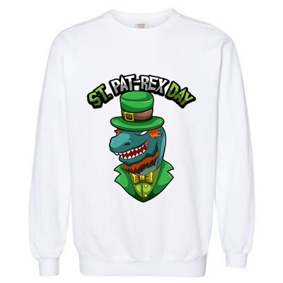 ST Patrex Day Funny Dinosaur Patrick Gift Garment-Dyed Sweatshirt