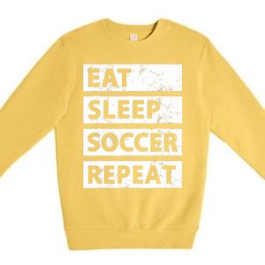 Soccer Player Eat Sleep Soccer Premium Crewneck Sweatshirt