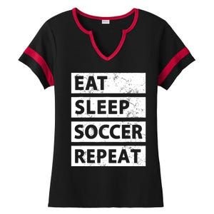 Soccer Player Eat Sleep Soccer Ladies Halftime Notch Neck Tee