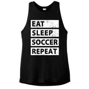 Soccer Player Eat Sleep Soccer Ladies PosiCharge Tri-Blend Wicking Tank