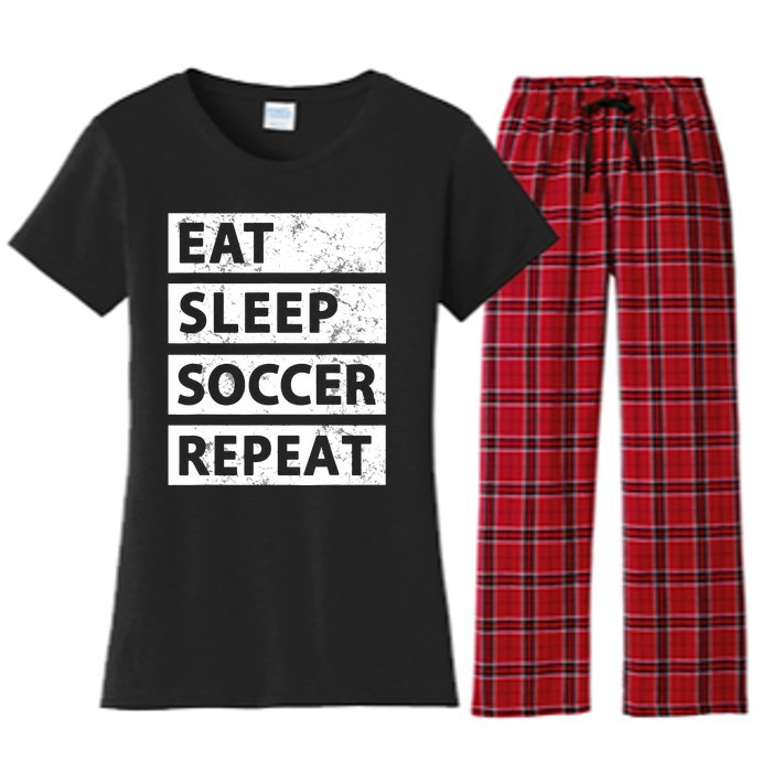 Soccer Player Eat Sleep Soccer Women's Flannel Pajama Set