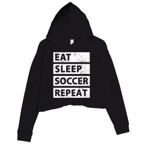 Soccer Player Eat Sleep Soccer Crop Fleece Hoodie