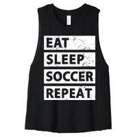 Soccer Player Eat Sleep Soccer Women's Racerback Cropped Tank