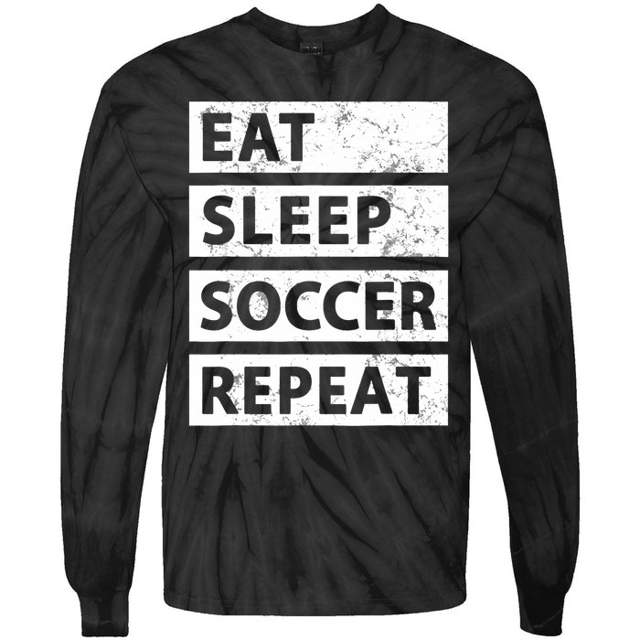 Soccer Player Eat Sleep Soccer Tie-Dye Long Sleeve Shirt