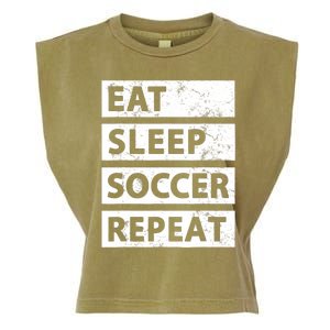 Soccer Player Eat Sleep Soccer Garment-Dyed Women's Muscle Tee