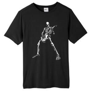 Skeleton Playing Electric Guitar Solo Halloween Rock Music Tall Fusion ChromaSoft Performance T-Shirt