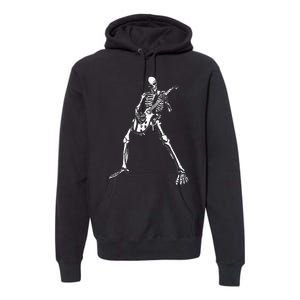 Skeleton Playing Electric Guitar Solo Halloween Rock Music Premium Hoodie