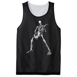 Skeleton Playing Electric Guitar Solo Halloween Rock Music Mesh Reversible Basketball Jersey Tank