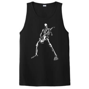 Skeleton Playing Electric Guitar Solo Halloween Rock Music PosiCharge Competitor Tank