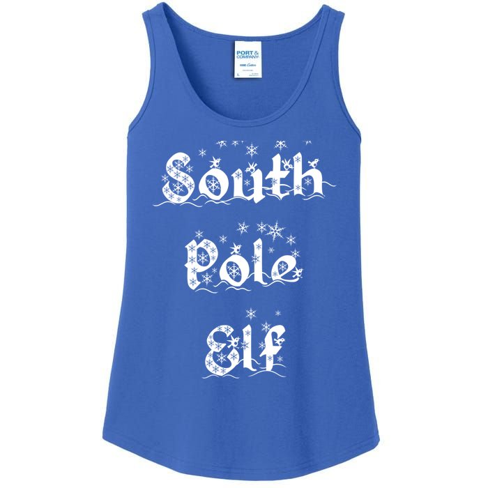 South Pole Elf Funny Novelty Christmas Snowflake Adult Humor Great Gift Ladies Essential Tank