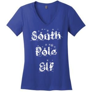 South Pole Elf Funny Novelty Christmas Snowflake Adult Humor Great Gift Women's V-Neck T-Shirt