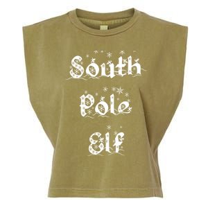 South Pole Elf Funny Novelty Christmas Snowflake Adult Humor Great Gift Garment-Dyed Women's Muscle Tee