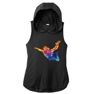 Skydiving Parachutust Extreme Sport Ladies PosiCharge Tri-Blend Wicking Draft Hoodie Tank