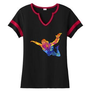 Skydiving Parachutust Extreme Sport Ladies Halftime Notch Neck Tee