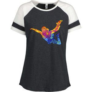 Skydiving Parachutust Extreme Sport Enza Ladies Jersey Colorblock Tee