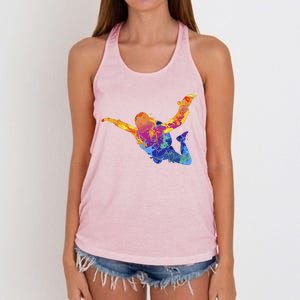 Skydiving Parachutust Extreme Sport Women's Knotted Racerback Tank