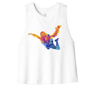 Skydiving Parachutust Extreme Sport Women's Racerback Cropped Tank