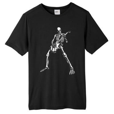 Skeleton Playing Electric Guitar Solo Halloween Rock Music Tall Fusion ChromaSoft Performance T-Shirt