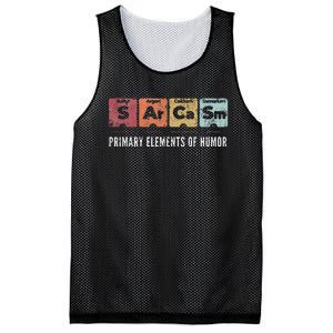 Sarcasm Primary Elements Of Humor Periodic Table Science Fun Mesh Reversible Basketball Jersey Tank