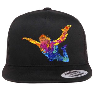 Skydiving Parachutust Extreme Sport Flat Bill Trucker Hat