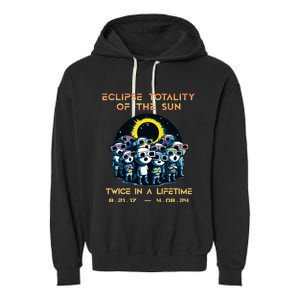 Stick People Eclipse Totality Of The Sun Twice In A Lifetime Garment-Dyed Fleece Hoodie