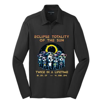 Stick People Eclipse Totality Of The Sun Twice In A Lifetime Silk Touch Performance Long Sleeve Polo