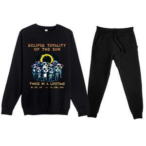 Stick People Eclipse Totality Of The Sun Twice In A Lifetime Premium Crewneck Sweatsuit Set