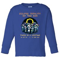 Stick People Eclipse Totality Of The Sun Twice In A Lifetime Toddler Long Sleeve Shirt