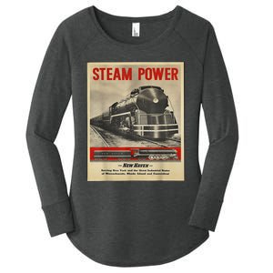 Steam Power Engine Train Women's Perfect Tri Tunic Long Sleeve Shirt