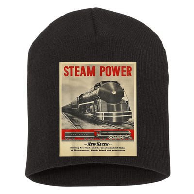 Steam Power Engine Train Short Acrylic Beanie