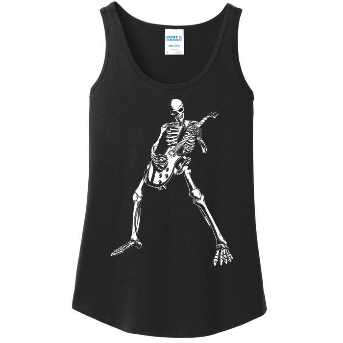 Skeleton Playing Electric Guitar Solo Ladies Essential Tank