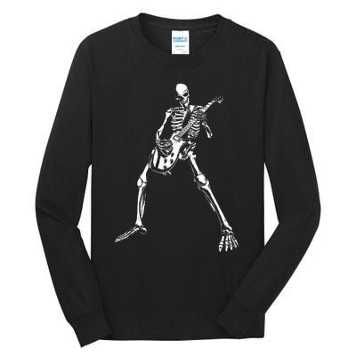 Skeleton Playing Electric Guitar Solo Tall Long Sleeve T-Shirt