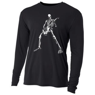 Skeleton Playing Electric Guitar Solo Cooling Performance Long Sleeve Crew