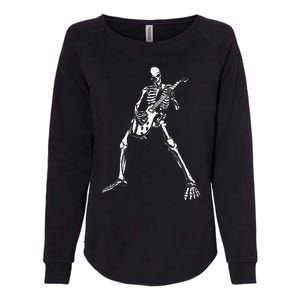 Skeleton Playing Electric Guitar Solo Womens California Wash Sweatshirt