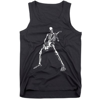 Skeleton Playing Electric Guitar Solo Tank Top