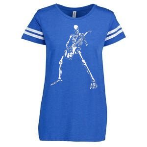 Skeleton Playing Electric Guitar Solo Enza Ladies Jersey Football T-Shirt