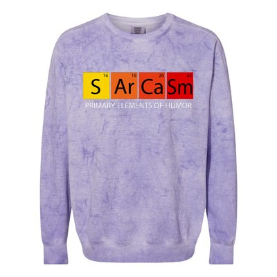 Sarcasm Primary Elements Of Humor Colorblast Crewneck Sweatshirt