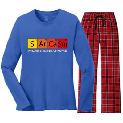 Sarcasm Primary Elements Of Humor Women's Long Sleeve Flannel Pajama Set 