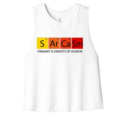 Sarcasm Primary Elements Of Humor Women's Racerback Cropped Tank