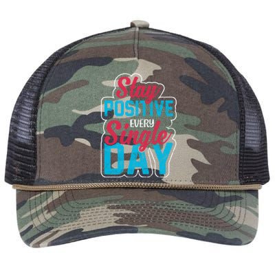 Stay Positive Every Single Day Retro Rope Trucker Hat Cap