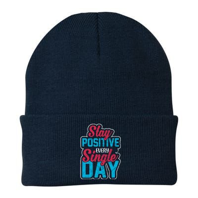 Stay Positive Every Single Day Knit Cap Winter Beanie