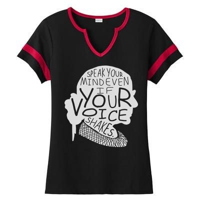 Speak Your Mind Even If Your Voice Shakes Ladies Halftime Notch Neck Tee