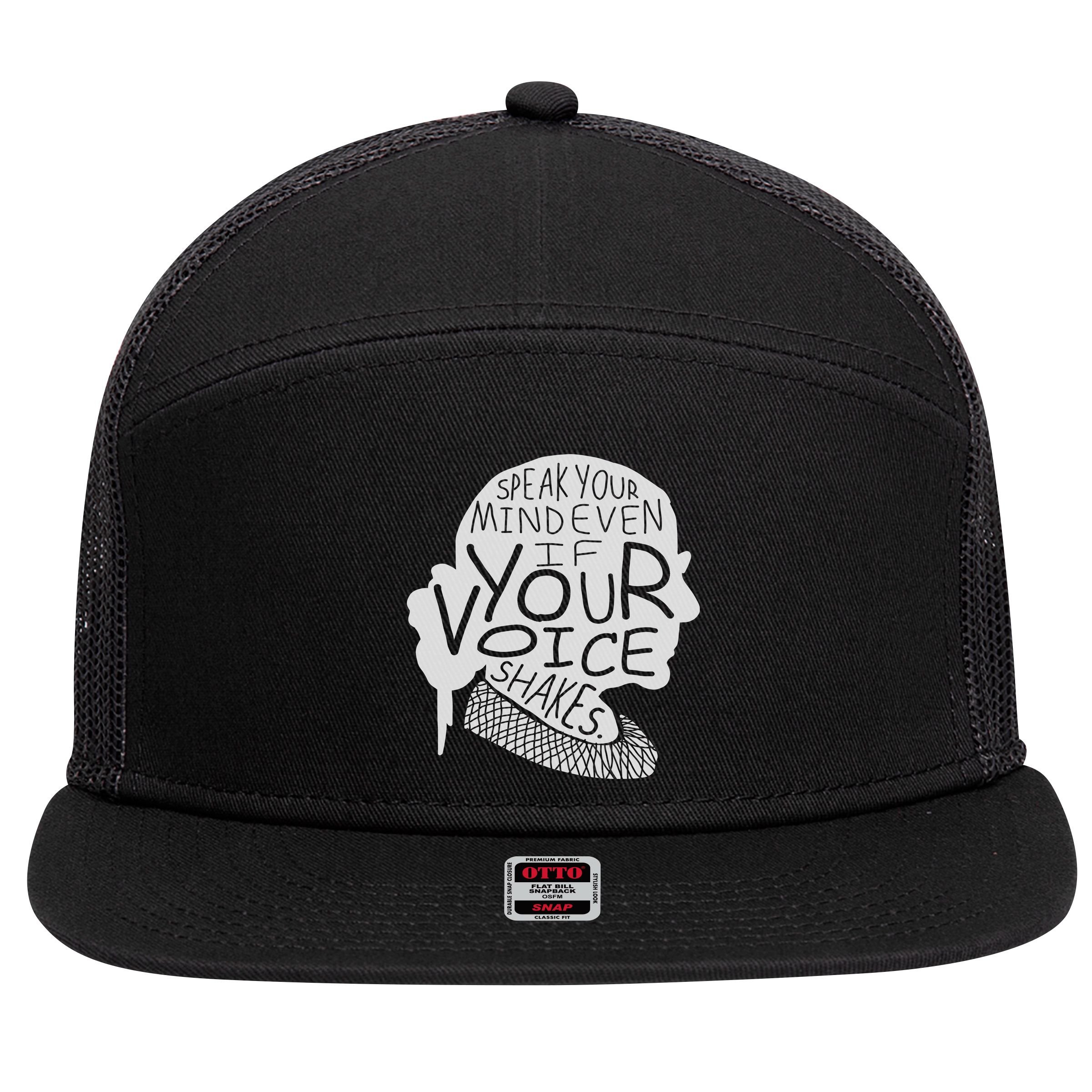 Speak Your Mind Even If Your Voice Shakes 7 Panel Mesh Trucker Snapback Hat