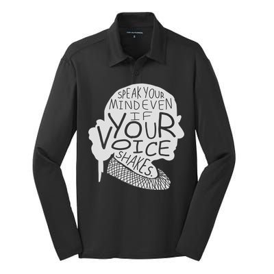 Speak Your Mind Even If Your Voice Shakes Silk Touch Performance Long Sleeve Polo