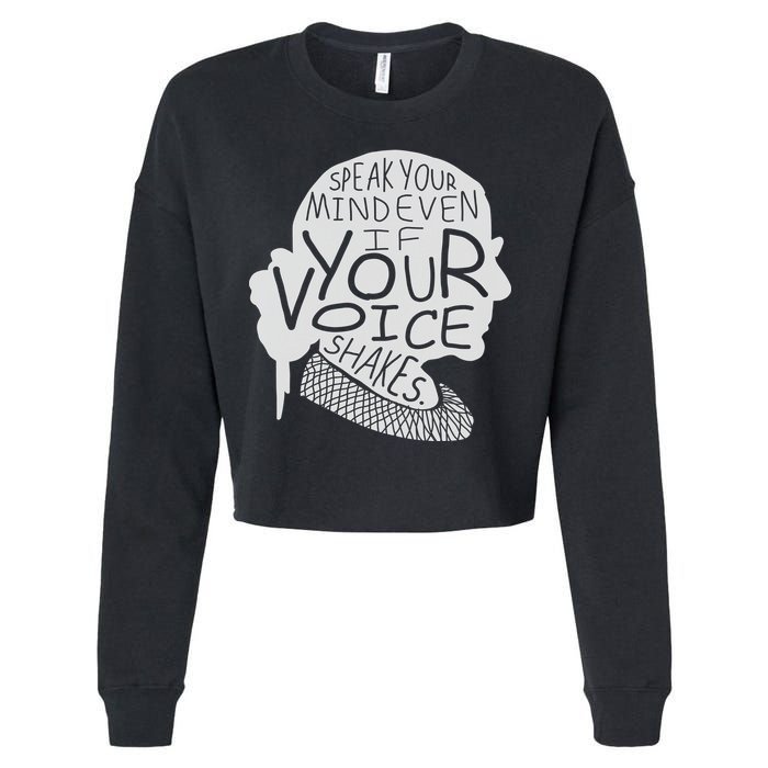 Speak Your Mind Even If Your Voice Shakes Cropped Pullover Crew