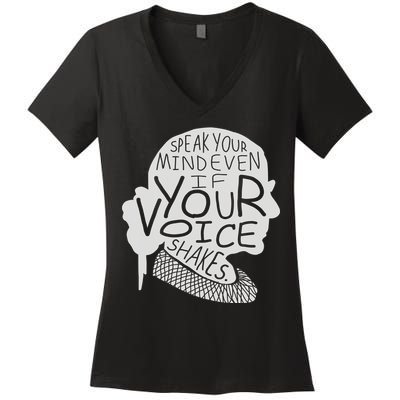 Speak Your Mind Even If Your Voice Shakes Women's V-Neck T-Shirt