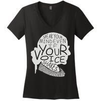 Speak Your Mind Even If Your Voice Shakes Women's V-Neck T-Shirt