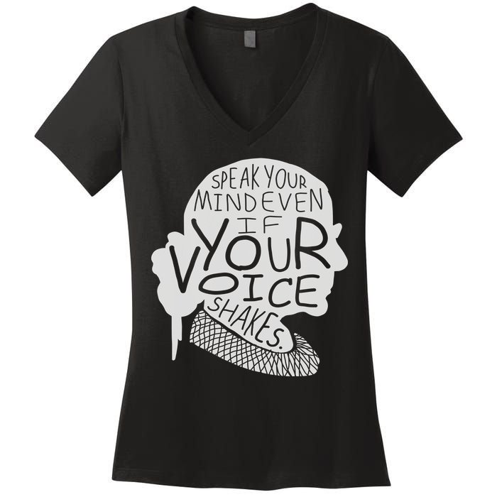 Speak Your Mind Even If Your Voice Shakes Women's V-Neck T-Shirt